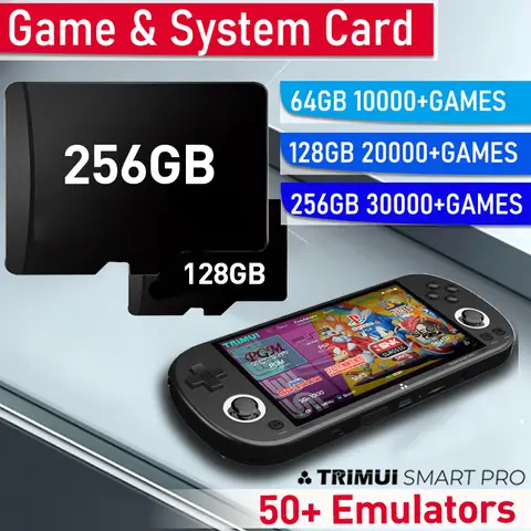 Trimui Smart Pro Game SD Card Pre-install 30000+ Games 50+ Emulators for PSP/PS1/SS/MAME/N64/NDS TF Card for Trimui Game Card