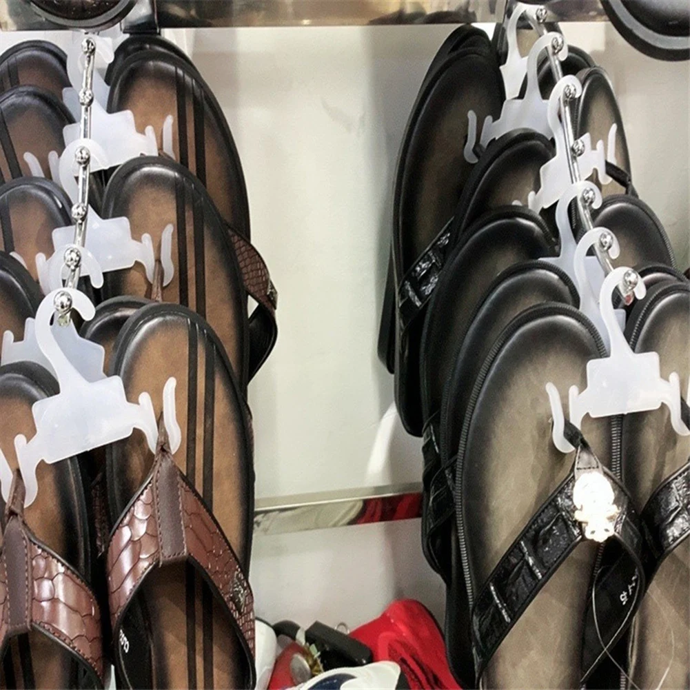 Plastic Flip Flop Organizers 10 Count Sandal Hangers for Retail Display Home Shoe Storage and Space Saving Kitchen Hooks