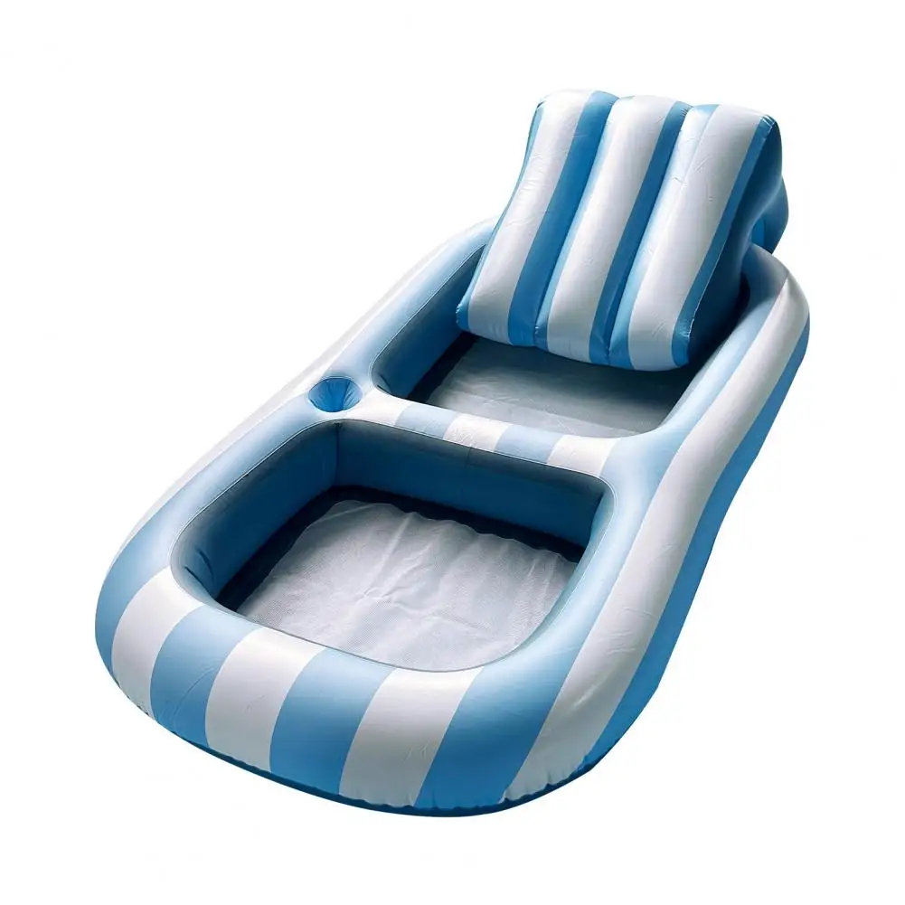 

Thick Pvc Pool Float Premium Lounger Float with Backrest Cupholder for Adults Durable Pvc Pool Float with Extra Size Wear