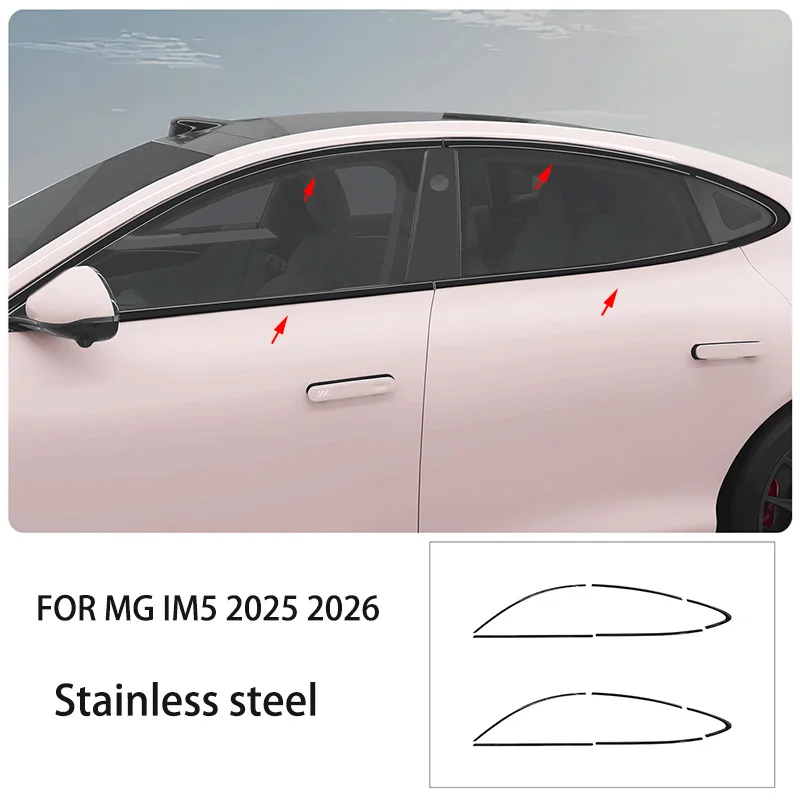 

Car accessories FIT For MG IM5 2025 2026 Stainless steel black window Molding Strip Sill side Cover Trim chrome delete
