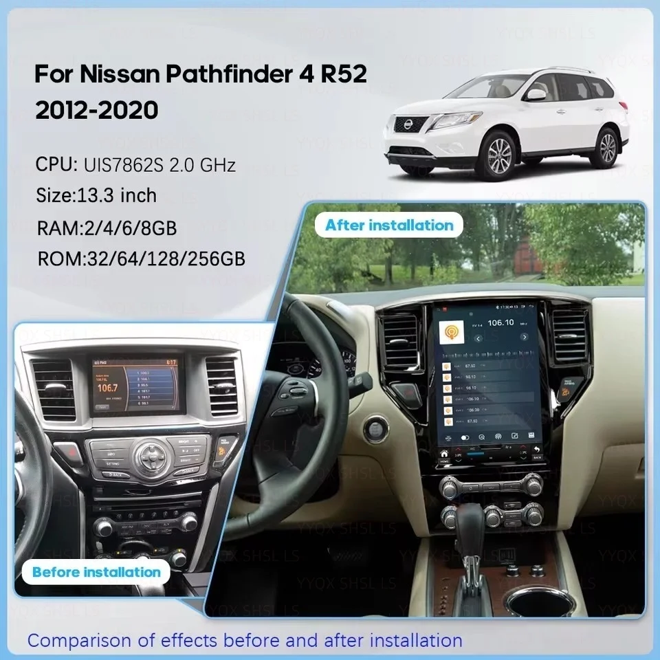 لنيسان باثفندر R52 SL SV 2012-2019 راديو السيارة الاندورويد الوسائط المتعددة مشغل فيديو لتحديد المواقع والملاحة Carplay شاشة ستيريو #2