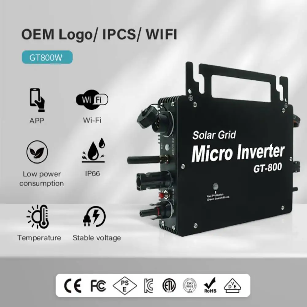 Imagem -06 - Painel de Grelha do Sistema pv Mppt Micro Inversor Solar com Wifi 600w 700w 800w Monitor Remoto Painel Ip66 à Prova Dágua 2250v