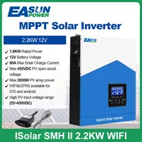 Easun Power Solar Hybrid  Inverter 12V AC 220V 2.2KW Pure Sine Wave Inverter Build in 80A MPPT Charger Max PV 450V WIFI Optional