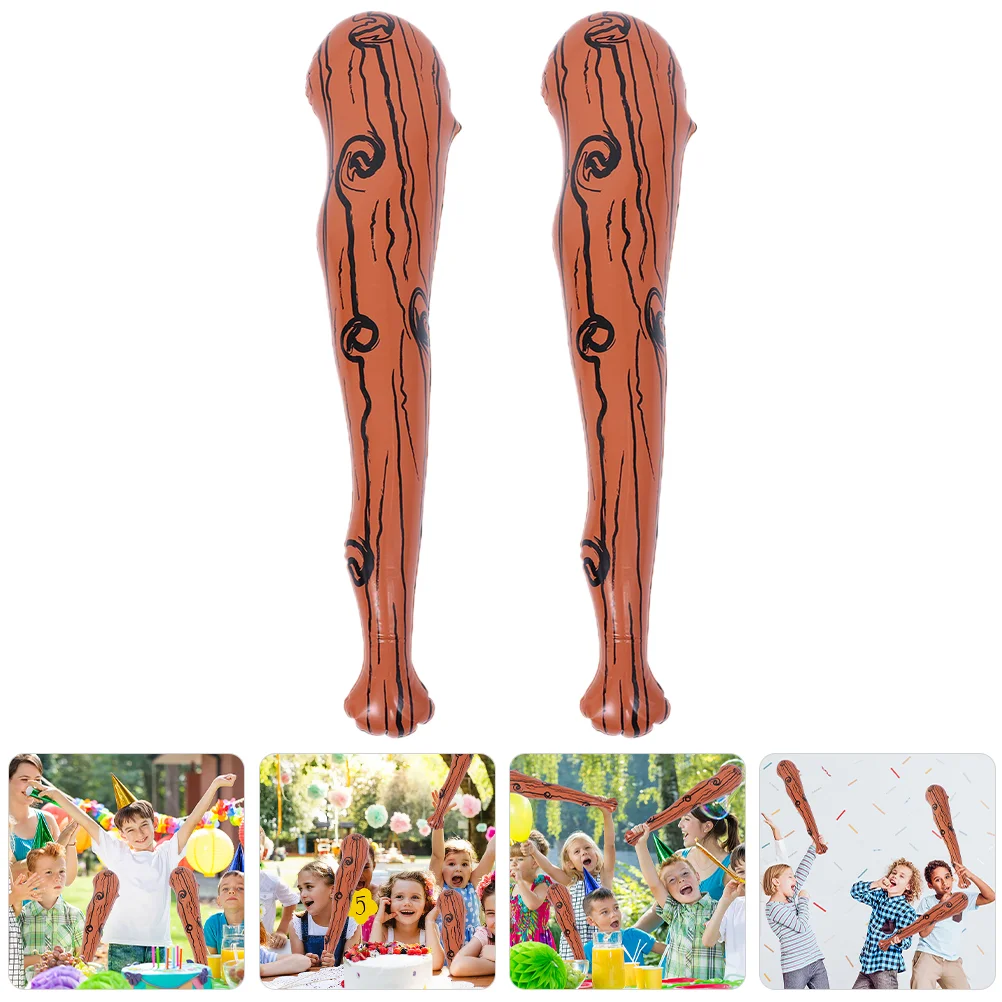 

2 Pcs Inflatable Stick Cheering Party Props Bat Toys Kids Sports Themed Supply Baseball Supplies Gift Sticks