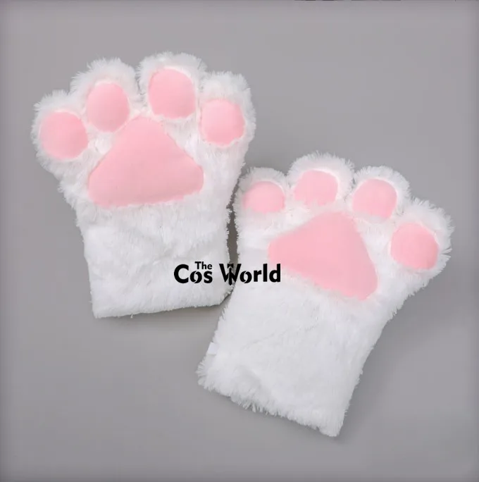 Lolita bonito macio pelúcia gato garras patas luvas anime cosplay acessórios