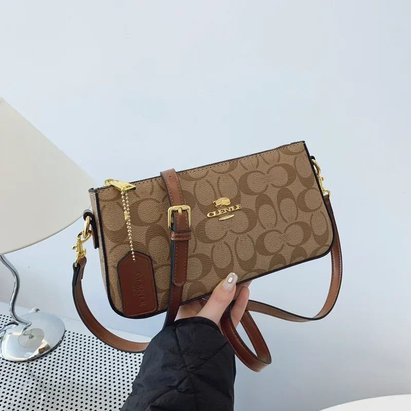 2026 High-end Style Handbag with Chain Strap for Women, Vintage Print, Elegant Crossbody Bag, Shoulder Bag, Slant Bag, New