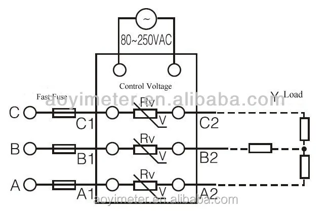 5PCS Aoyi 3 Phase Automotive Solid State Relay 40a SSR3-40AA-H