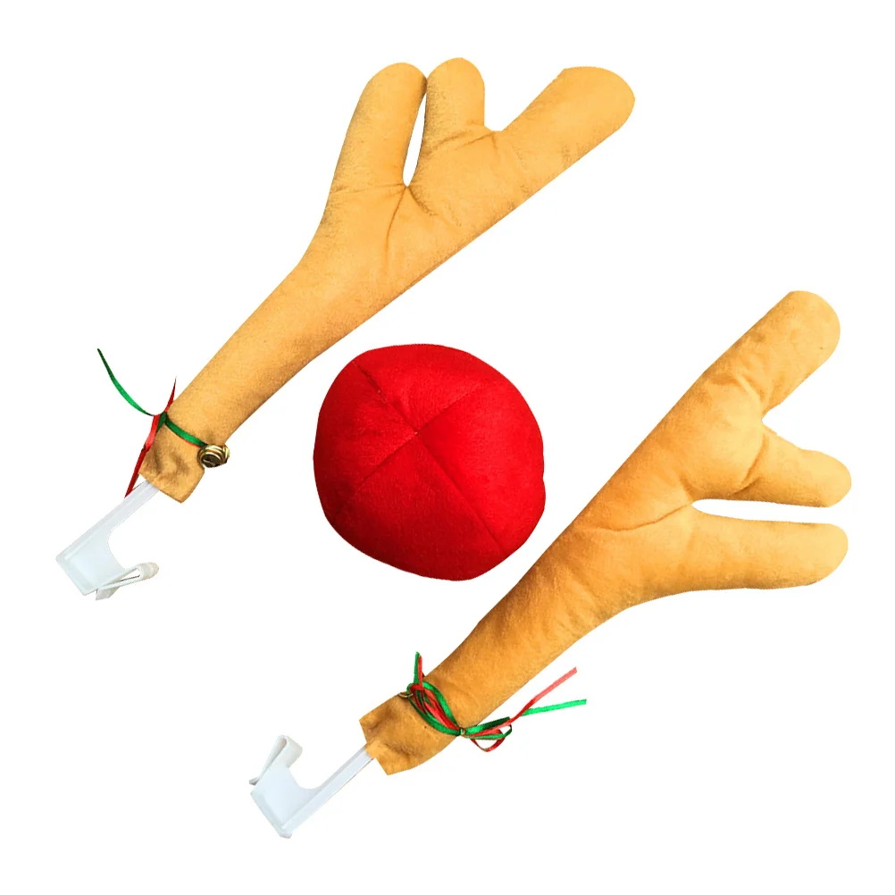 1 مجموعة قرون السيارة ديكور عيد الميلاد قرون الرنة نافذة مرفق عطلة زخرفة ل شاحنة سيارات الدفع الرباعي فان متوافق لا أدوات سهلة