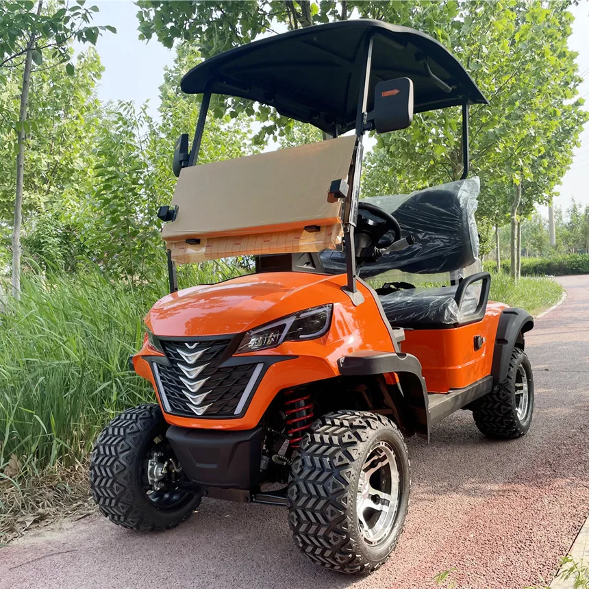 Golf Cart With Free Flip Down Folding Windshield Electric Golf Cart 60V Lithium Battery AC Motor New Energy Electric Golf Cart