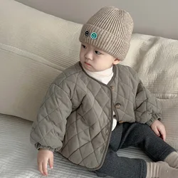 Manteau d'hiver chaud à manches longues pour bébé, veste en coton rembourrée pour bébé, vêtements pour tout-petits, vêtements chauds pour enfants, vêtements optiques solides, nouveau