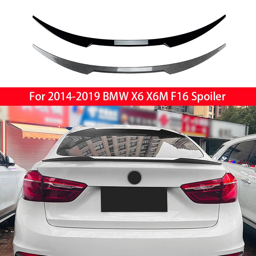 

For 2014-2019 BMW X6 X6M F16 Black Carbon Exterior Tuning Accessories Car Rear Trunk Lid Boot Ducktail Lip Spoiler Wings
