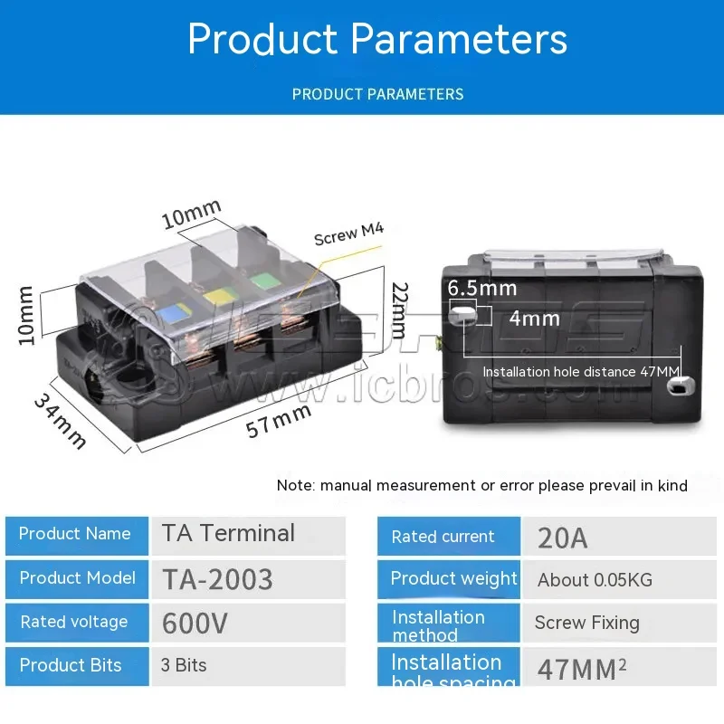 TA-2003 Active Block, Terminal Post, Wire ConneCtor ConneCtor, 3P 20A TA-2004 TA-2005 TA-2006 TA-2010 TA-2012 TA-2013