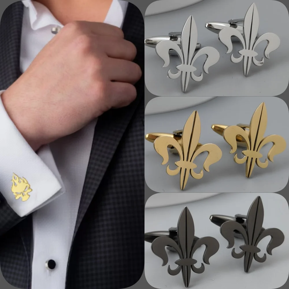 Luanweihua anchor gold-plated cufflinks, French shirt cuff silver accessories, suit with black cufflinks, men's gift