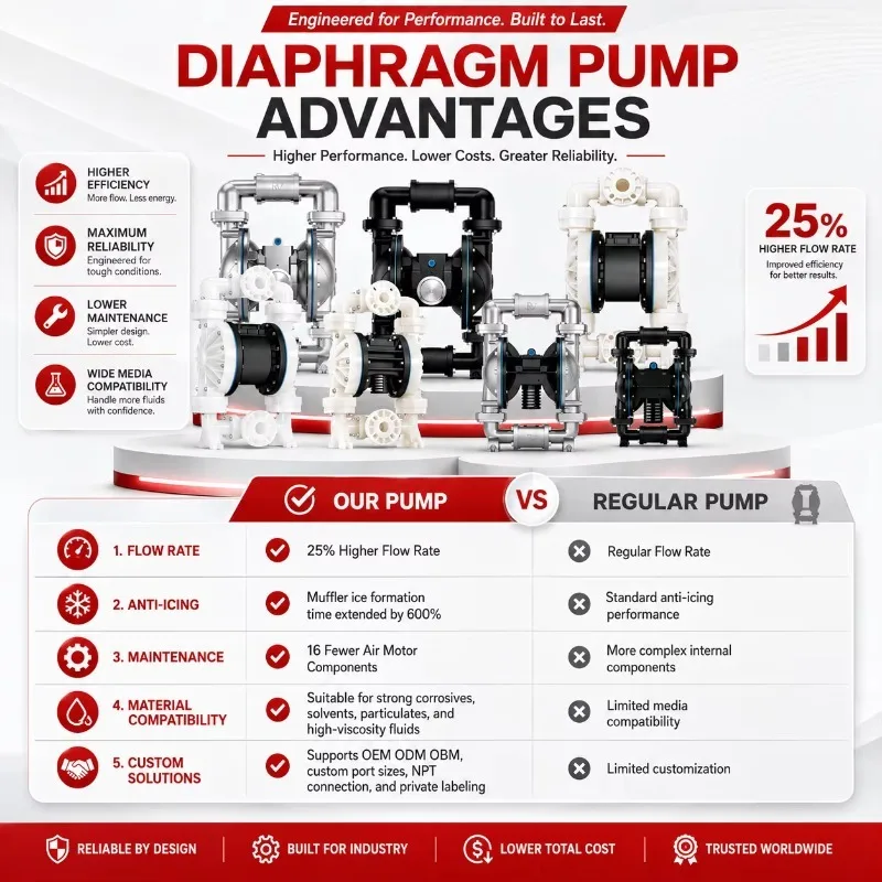 Stainless Steel Agricultural Pneumatic Double Air Operated Diaphragm Pump Membran Chemical ARO Pump Bomba De Diafragma