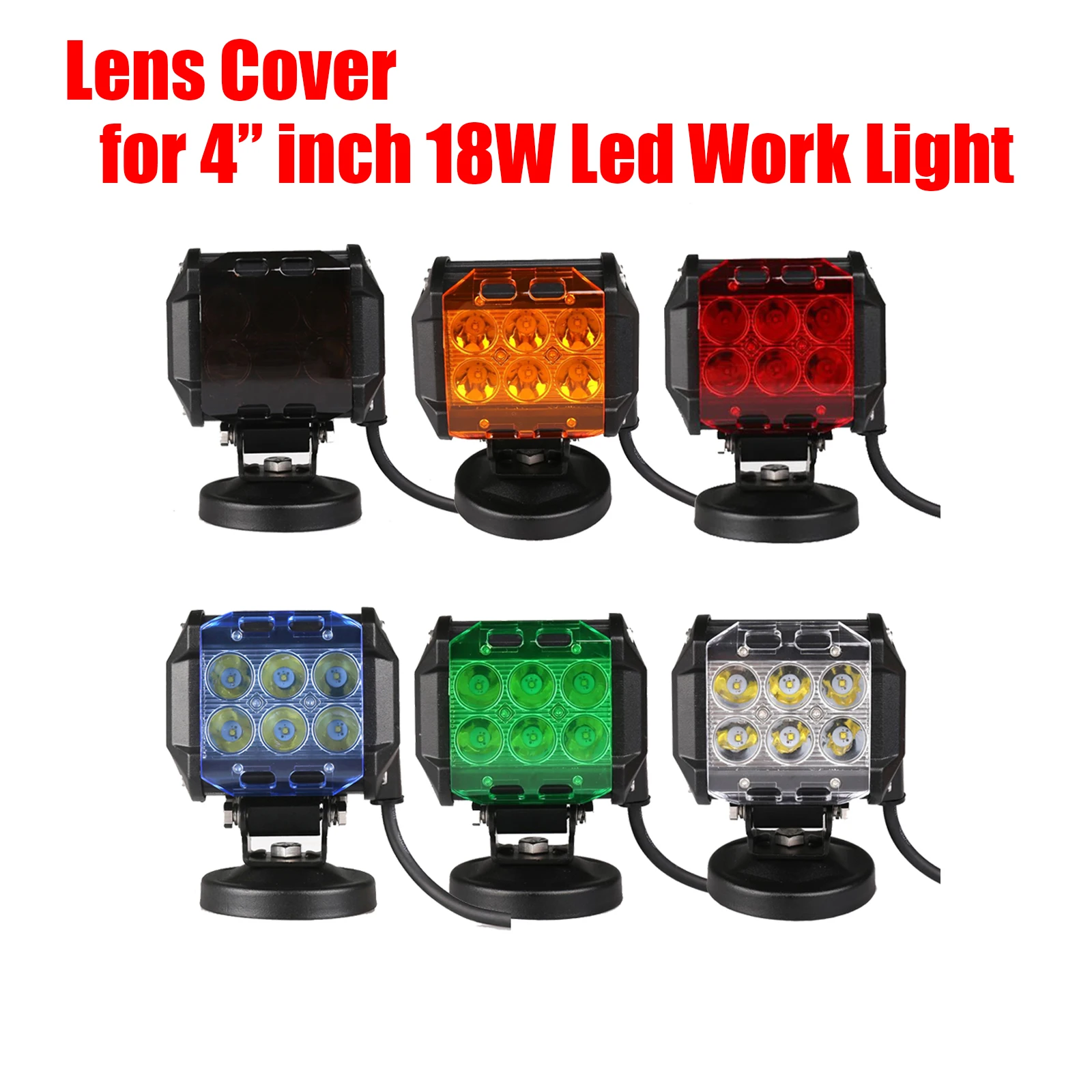 Led Work Light Cover Dustproof Cover Fog Lamp Cover Amber/Black/Red/Blue/Green/Clear For 3 inch 4 inch Led Work Light Cube Pods