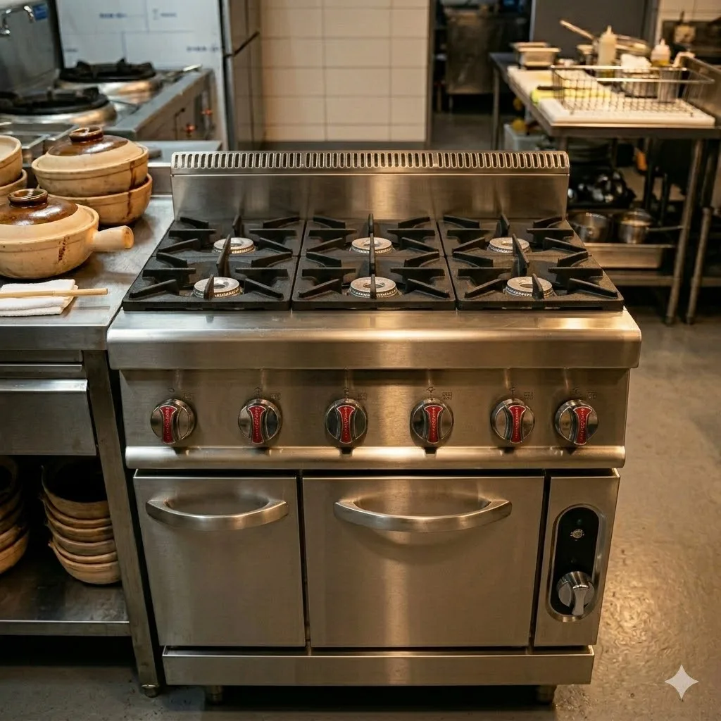 

Commercial Gas Clay Pot Stove Six Burners Baking Oven High-heat Burner Stainless Steel Energy Saving Easy Equipment