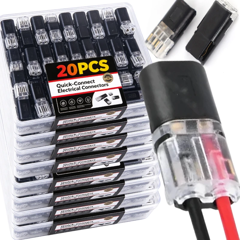 Universal Quick Splice Wire Connector No-Strip Terminal Block for 10A 300V ABS Cable Fast Electrical Connection Clip 18-22AWG