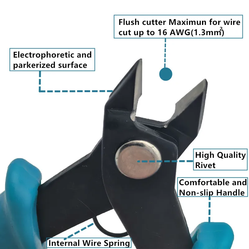 كماشة صغيرة مايكرو سلك القاطع الدقة الالكترونيات فلوش القاطع كماشة القطع الجانبية قطع نظيفة لمجموعات نماذج المجوهرات النموذجية