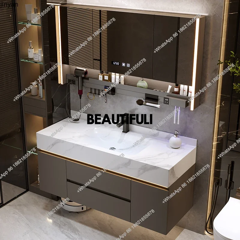 

New arrive Washbasin Toilet Bathroom Cabinets Vintage Vanity White Mirror Bathroom Cabinets Storage Mirrors Mobile Bagno Home Fu
