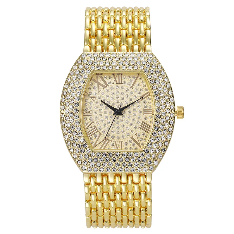 

Roman style fashionable full diamond large dial women's watch quartz watch women's watch