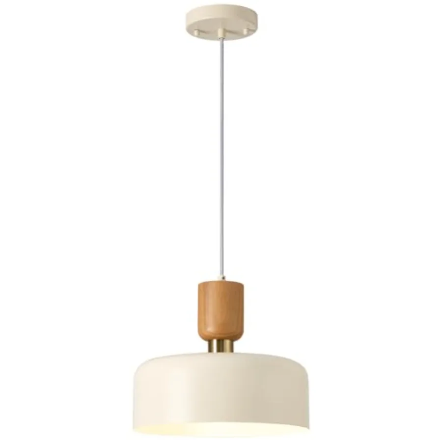 

Modern Pendant Lighting12 inch Natural Wood and Brass Accent Adjustable Pendant Light Fixtures for Kitchen Island Dining Room