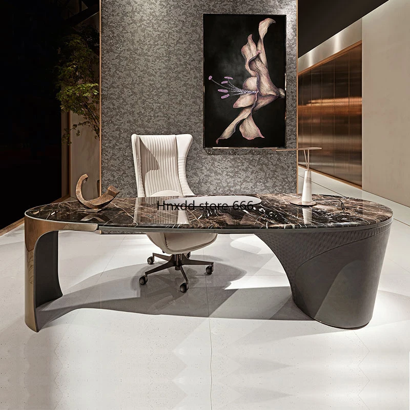 Italian light luxury marble desk