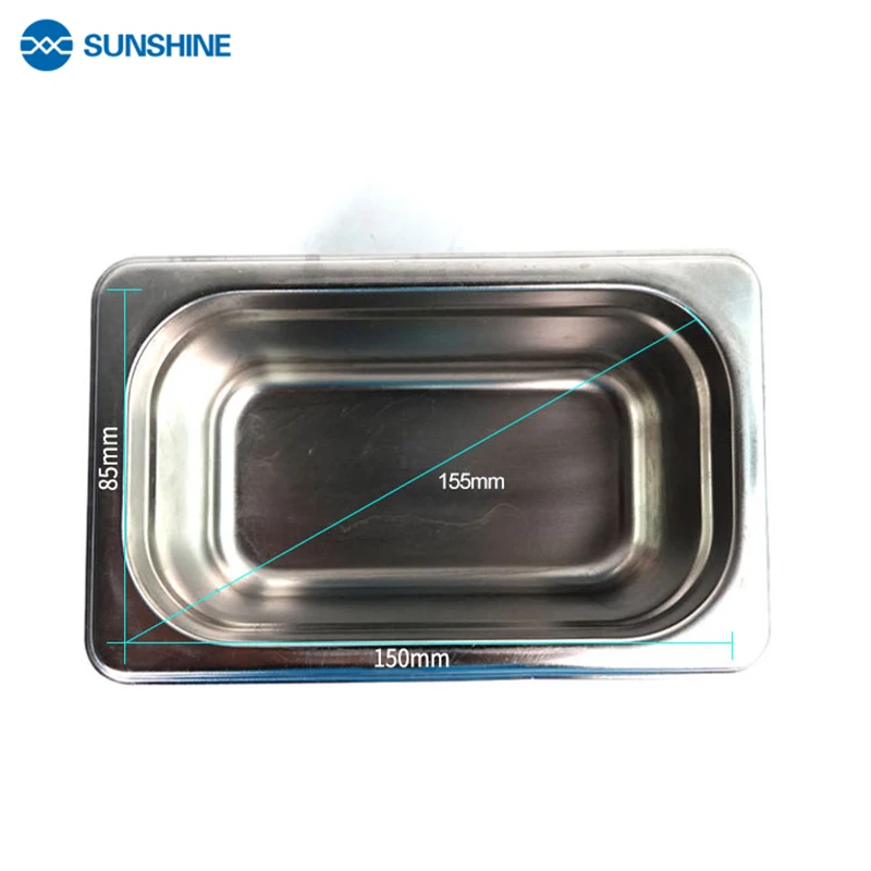 SUNSHINE 800ML SS-6508T 50W Ультразвуковой портативный ультразвуковой очиститель SUS304 Интеллектуальная сенсорная панель из нержавеющей стали