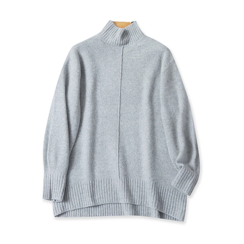 

Autumn Winter Women's High Collar Loose Fitting Comfortable Knitwear Soft Skin-friendly Warm Long Sve Color Sweater