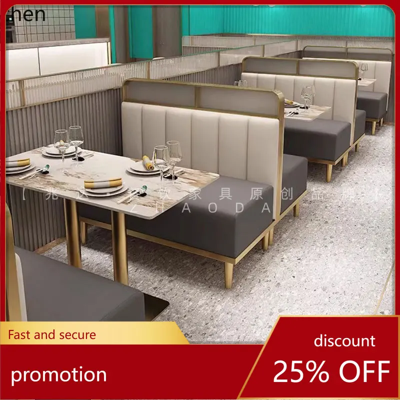 

LXC Theme Restaurant Rock Slab Table Booth Sofa Milk Tea Shop Hot Pot Restaurant Dining Table and Chair Set