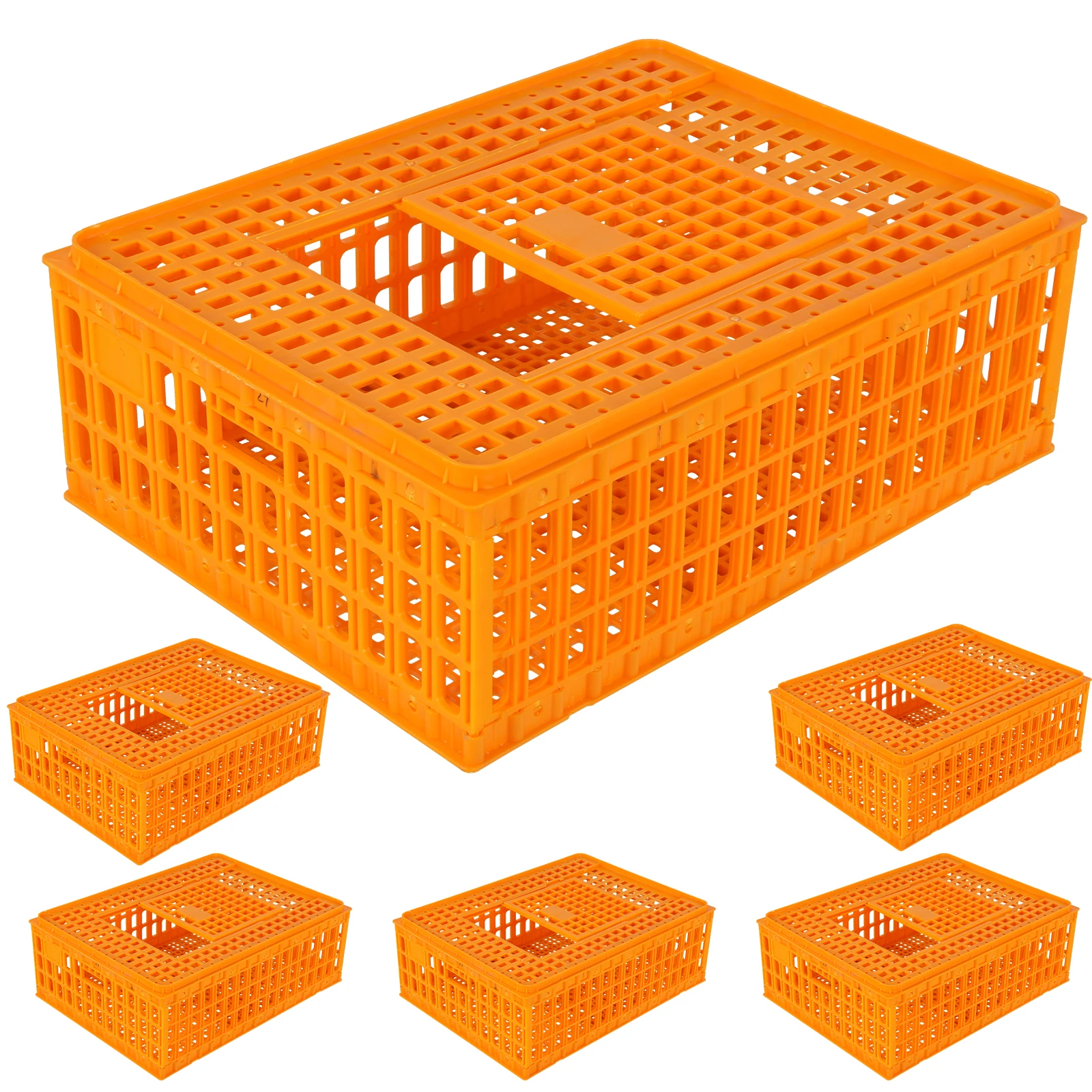 

Коробки-переноски для кур, уток, голубей и птиц с раздвижной дверцей, 29.5x21.6x10.6 дюймов, штабелируемые, 6 шт. (доставка в картонной упаковке)