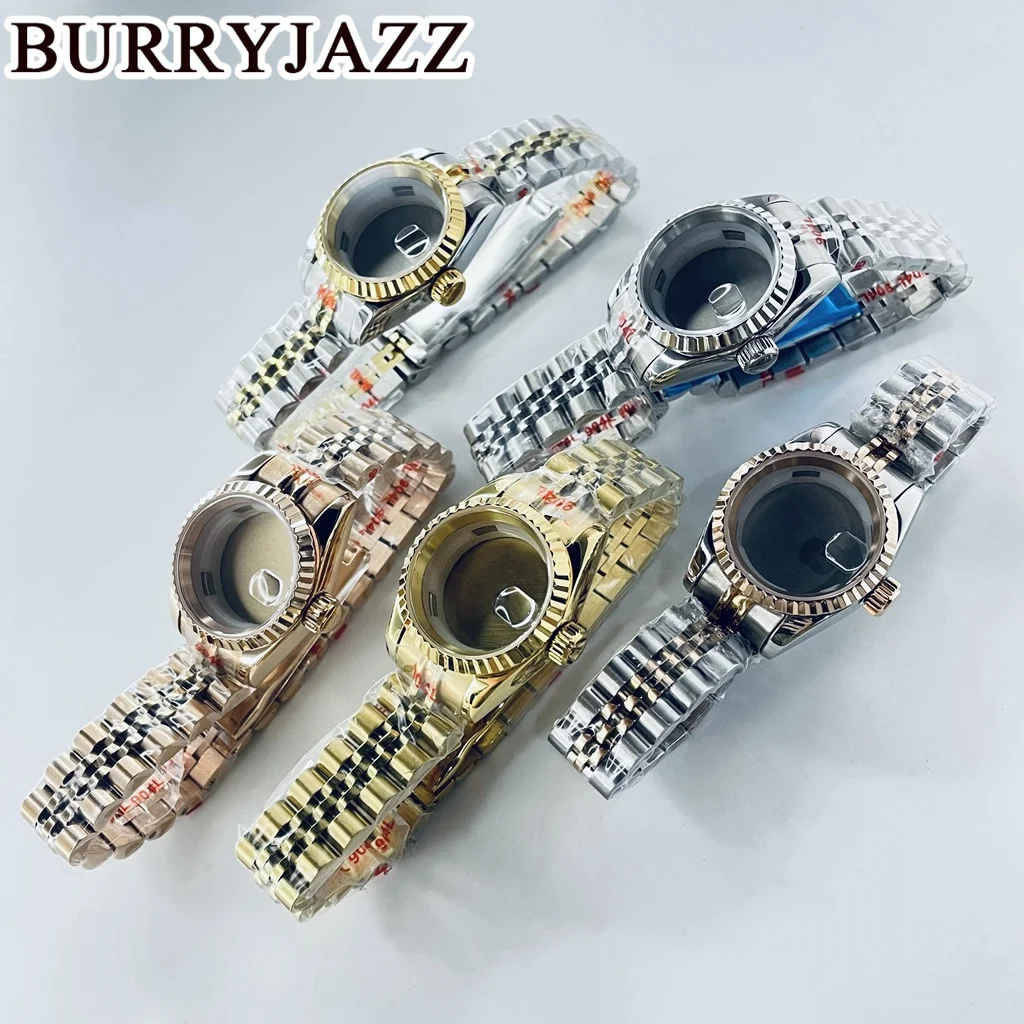 BURRYJAZZ 26mm NH05 NH06 Watch Case Silver Gold Rose Gold Stainless Steel Case With Sapphire Crysta Waterproof