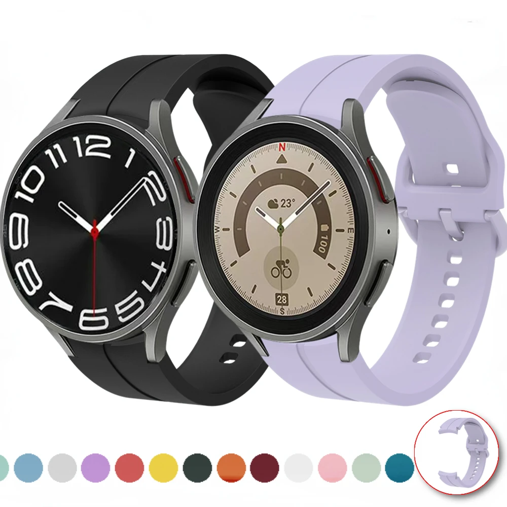 

Strap For Samsung Galaxy Watch 7/6/5/4 44mm 40mm/5 Pro 45mm Silicone Wristband Samsung Watch 4/6 Classic 46mm 42 47mm 43mm Strap