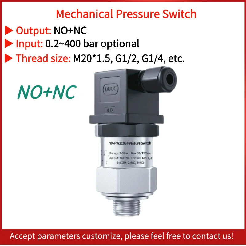 Pressure Switch Mechanical Adjustable Water Pump Pneumatic Hydraulic Oil Diaphragm Piston Membrane Controller Pressure Switch