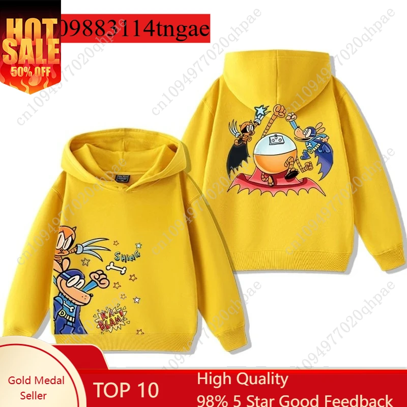 

DOGMAN Detective Dog Printed Hooded Sweatshirt for Autumn/Winter Long-Sleeved Cute and Versatile New Clothing for Boys and Girls