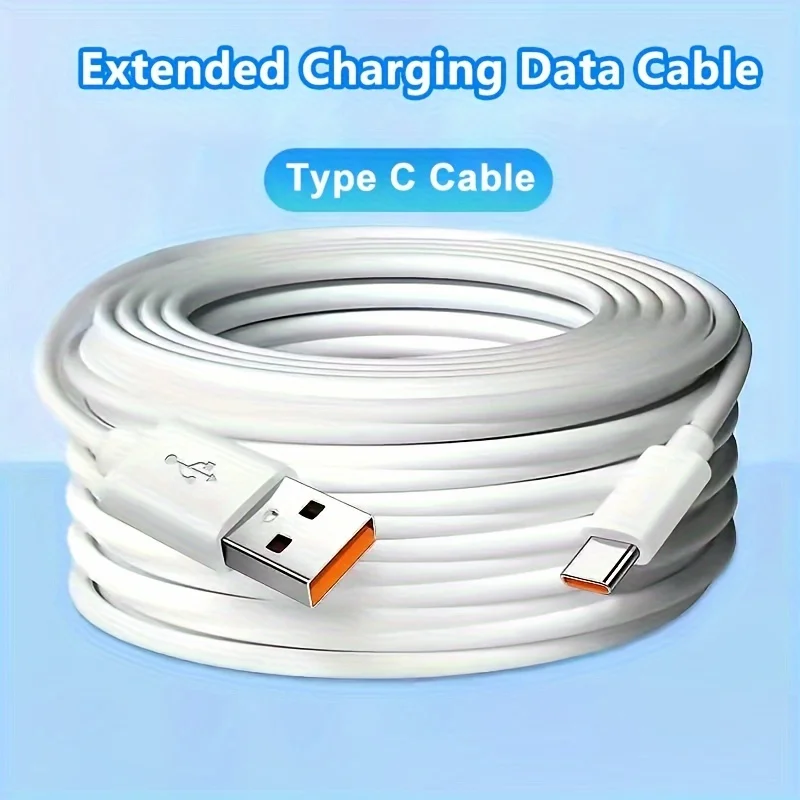 Cable de carga rápida USB-C Extra largo para Galaxy S24 S23 S22 13 Redmi Honor OPPO VIVO Oneplus cargador de teléfonos Android USB a Ty