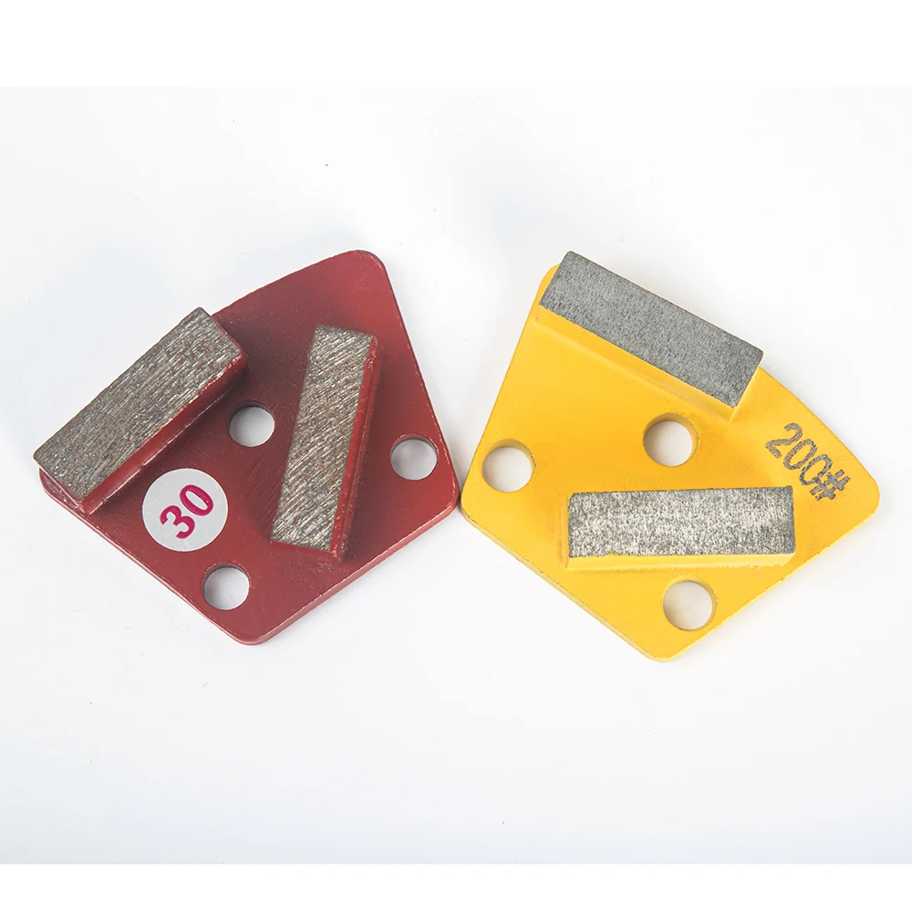 3Pcs Diamond Trapezoid Metal Pad Grinding Block Concrete Cement Marble Granite Stone Terrazzo Floor