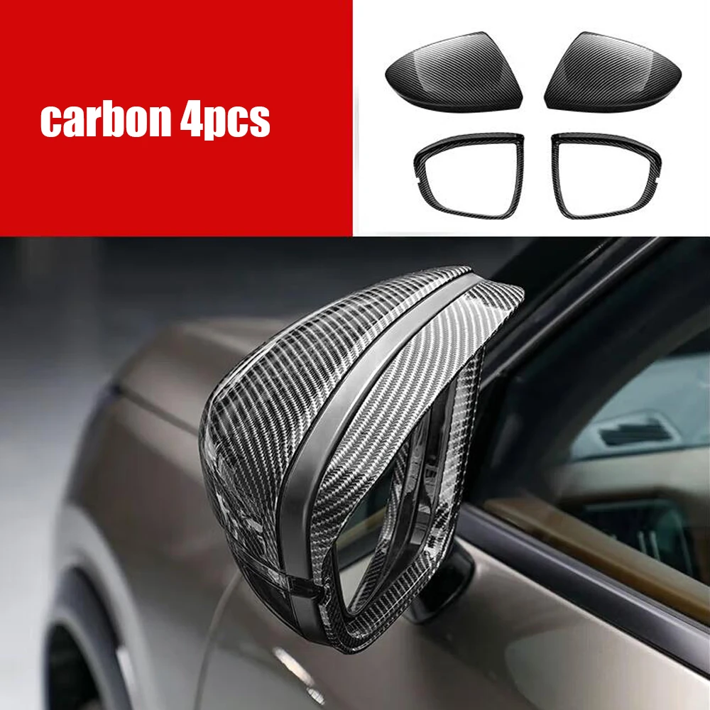 ABS Carbon Fiber Rear View Mirror Frame Rain Eyebrow Cover Trims Car External Accessories For Nissan PATHFINDER 2024 2025