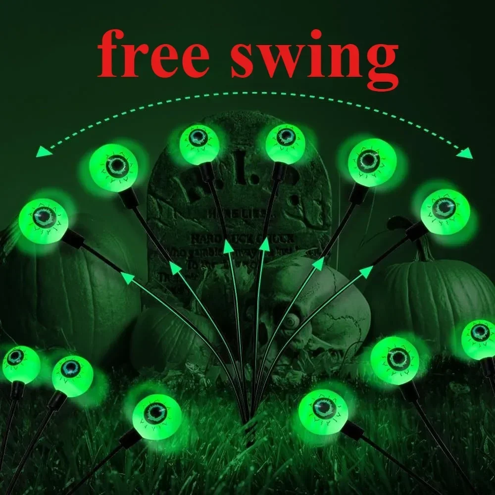 

New Halloween Ghost Eye Grounded Decorative Light Solar Light String Eye Light Outdoor Courtyard Festival Decoration