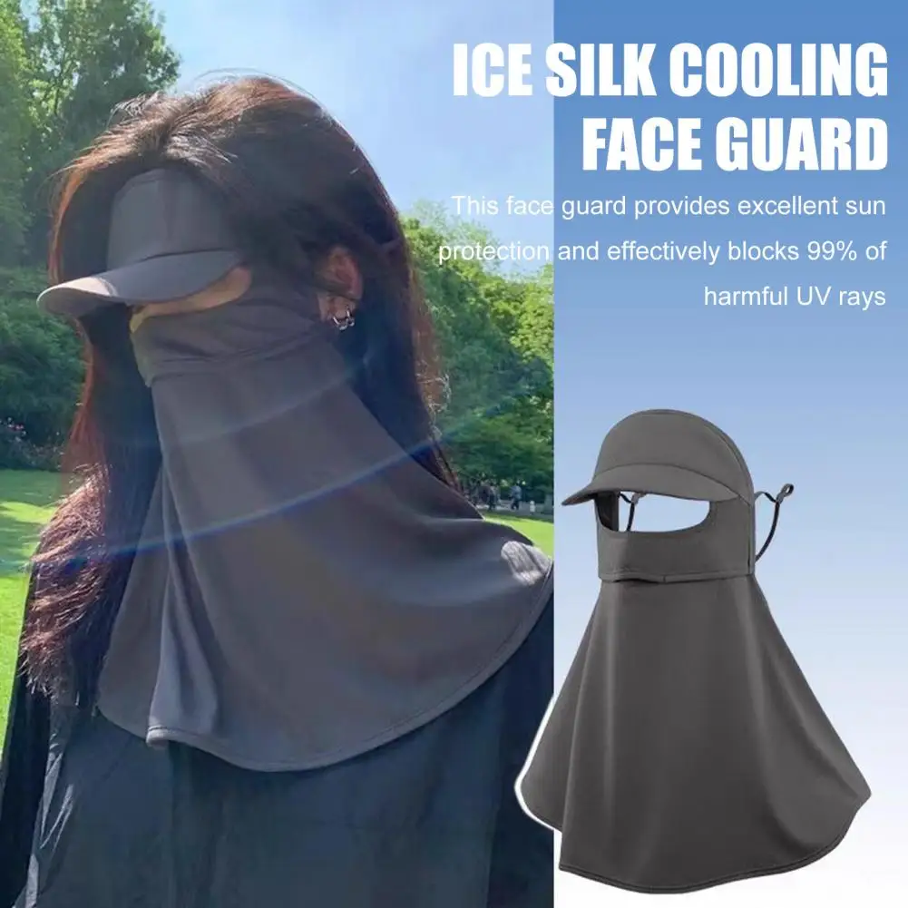 واقي الوجه الواقي من الشمس Upf50+ مجموعة حماية من الشمس من الحرير الجليدي للرقبة لتغطية كاملة وواقي وجه خفيف الوزن للاستخدام في الهواء الطلق