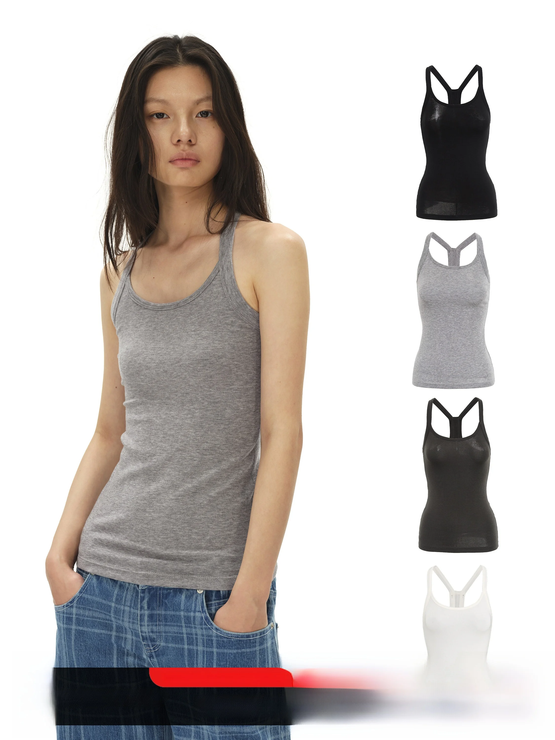 

SMIIIILE Slim Fit Tank Top Women Summer Outerwear Silk Wool Svel Vest Thin Elastic Workwear White Color Blo