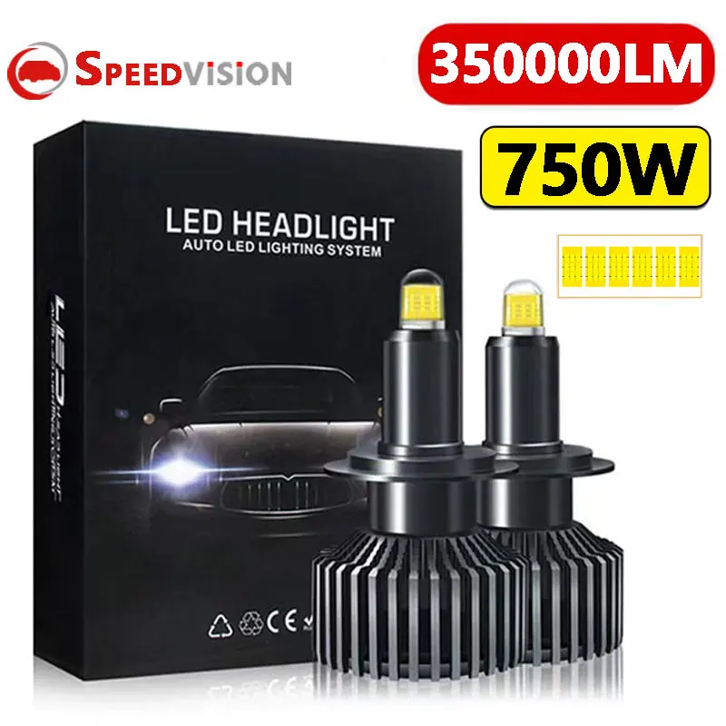 

72 CSP 360 H7 H4 H11 Led Canbus Headlight Bulbs H1 350000LM 750W Auto Fog Lights 9005 9006 HB3 HB4 Turbo Lamp Projector For Lens