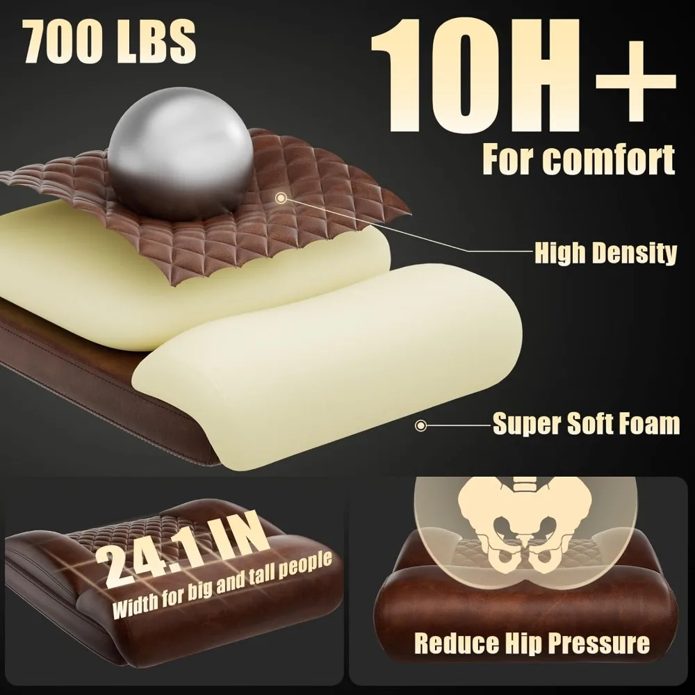 كرسي مكتب كبير وطويل التحمل بسعة 700 رطل مع قاعدة معدنية ومسند للقدمين وعجلات مطاطية هادئة، وظهر مريح عالي #4