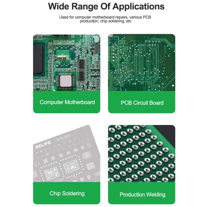 RELIFE Small Leaded Solder Balls 180°C 0.2 to 0.65mm PCB Chip Repair BGA Solder Ball Tools for Electronics Phone Maintenance