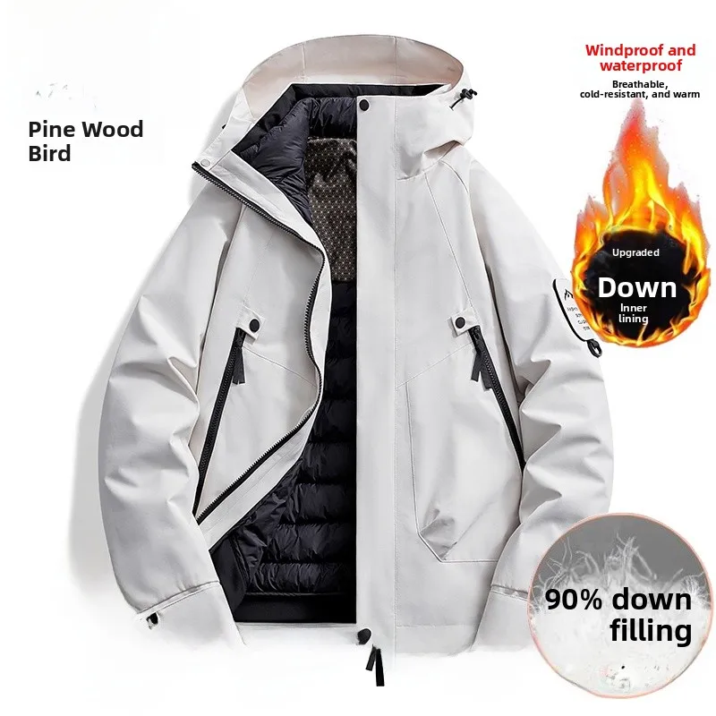 

TUCANO 2025 New Outdoor down Jaet ex Tee-in-One Windproof Waterproof Detachable Hiking Coat Warm Breathable Wear Resi...