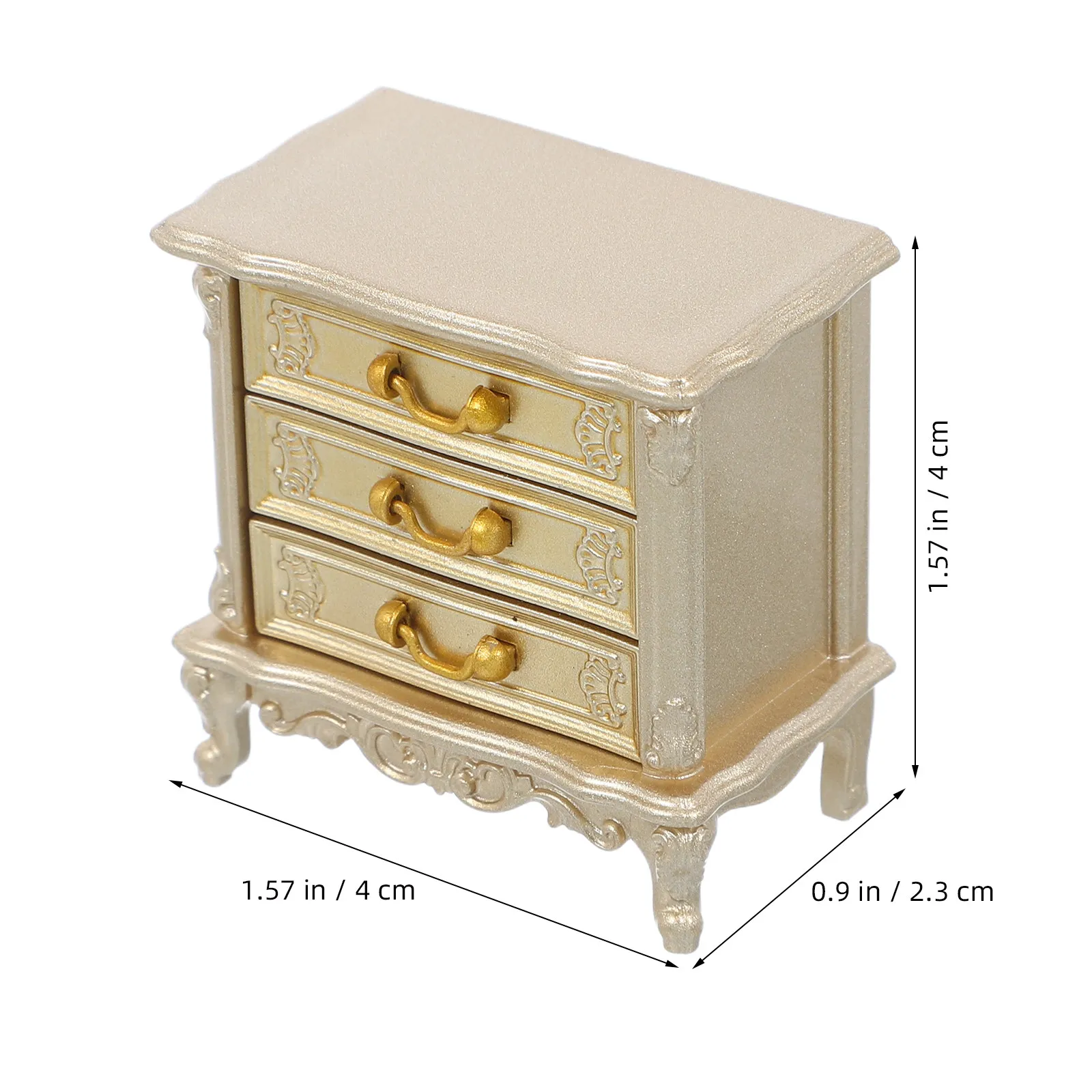 Miniature Vintage Bedside Cabinet for Dollhouse, Realistic Compact Side Table for Mini Scene Decoration & Storage