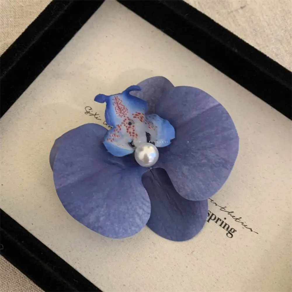 

Simple Cloth Flower Hair Clip Pearl Korean Style Orchid Flower Hairpin Bohemian Style Duckbill Clip Girl Hair Clip Girl