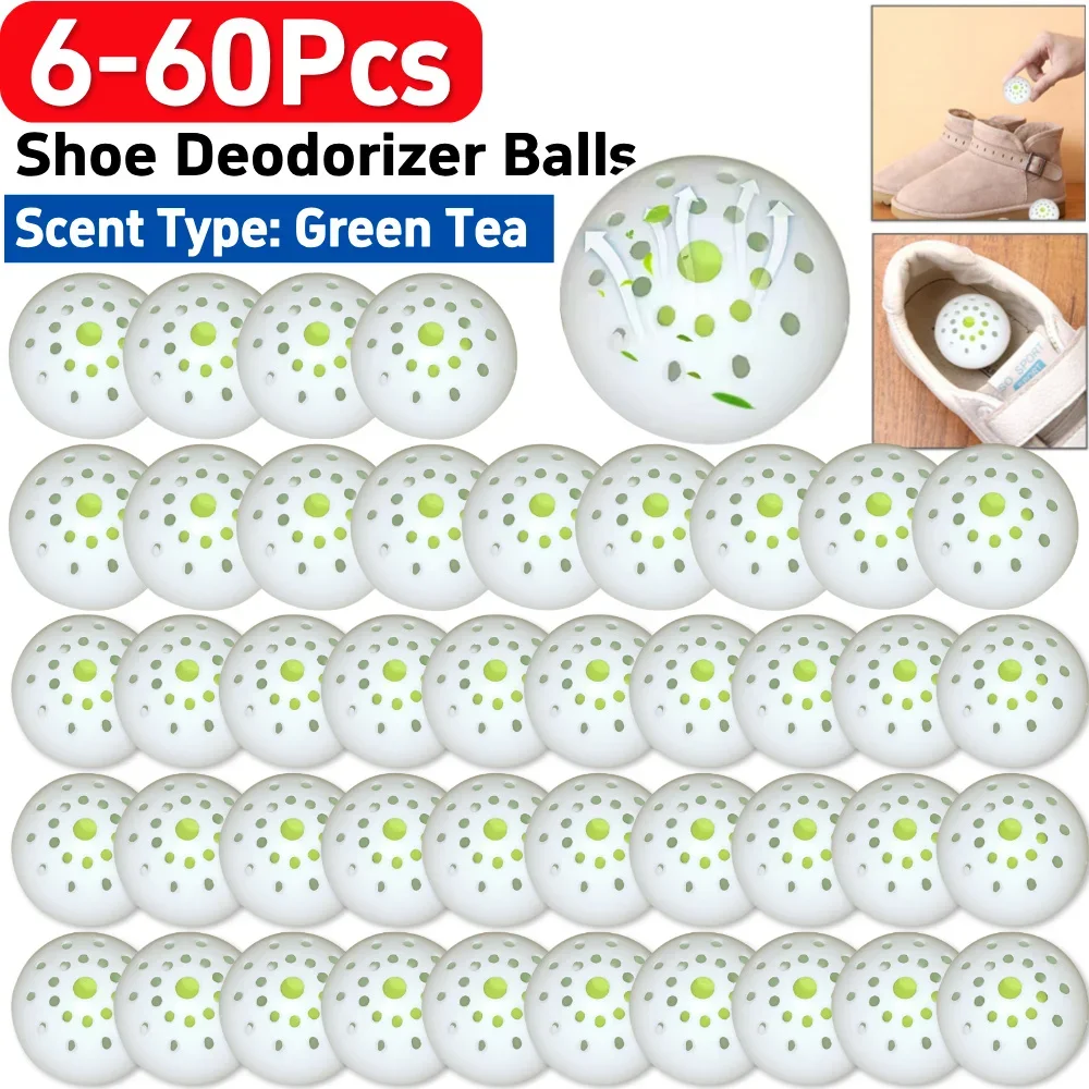 

6-60Pcs Deodorant Balls For Shoes Fresheners Footwear Sneaker Shoe Closet Gym Bags Toilet Deodorization Long-lasting Aromatic