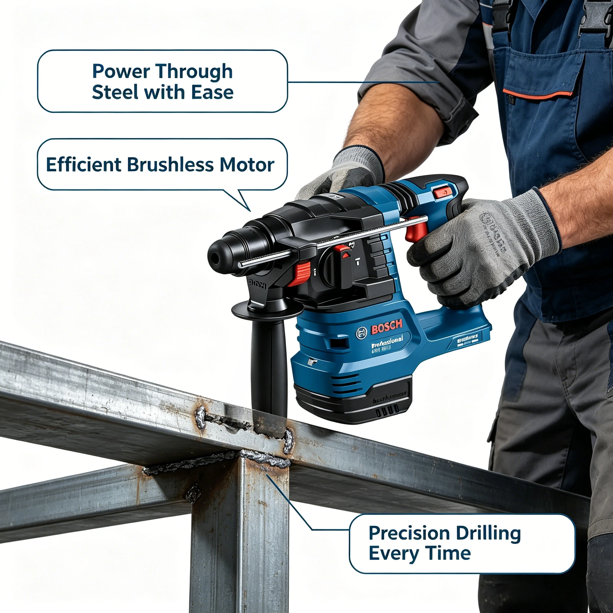 BOSCH GBH 185-LI Professional Brushless Rotary Hammer Impact Drill SDS PLUS 18V Rechargeable Electric Bare Tool GBH185-LI