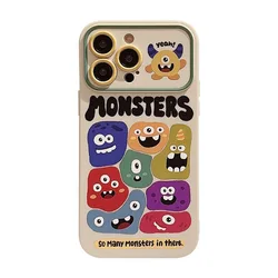 Ins Style Phone Case For iPhone 14 ProMax 15 Plus 13 12 11 XR XsMax Xs X Alien Monster Personality Cartoon Pattern TPU Material