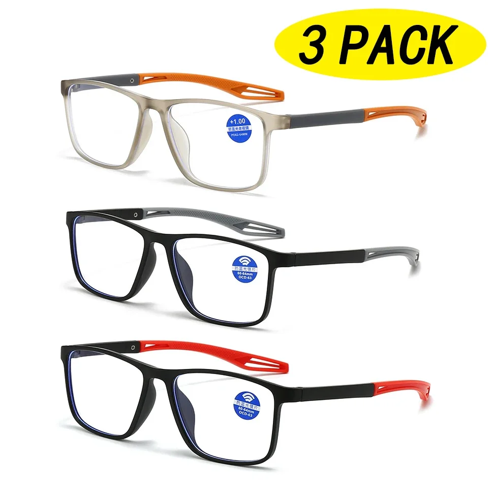 3 Pack New fashionable reading glasses for middle-aged and elderly people, ultra light, anti blue light, presbyopia glasses image 2